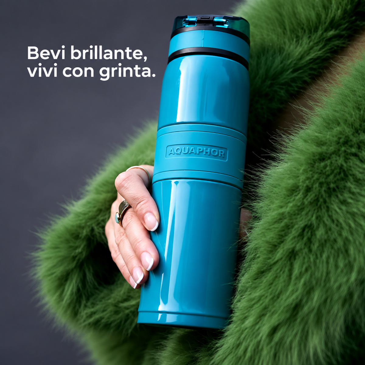 Kit AQUAPHOR City Cool 0,5 L borraccia Filtrante con 3 Cartucce, fino a 450 L