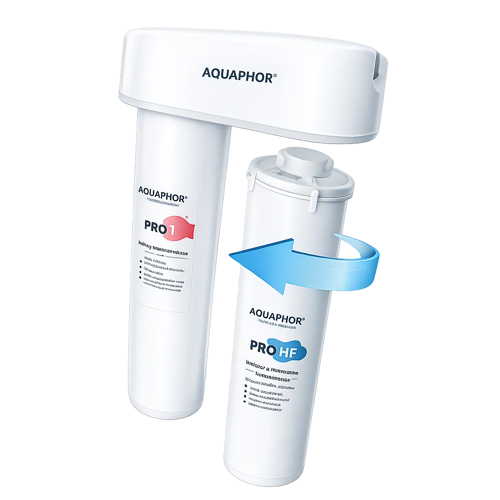 AQUAPHOR Pro 1 + Pro HF – Kit Cartucce di Ricambio per DUO HF PRO