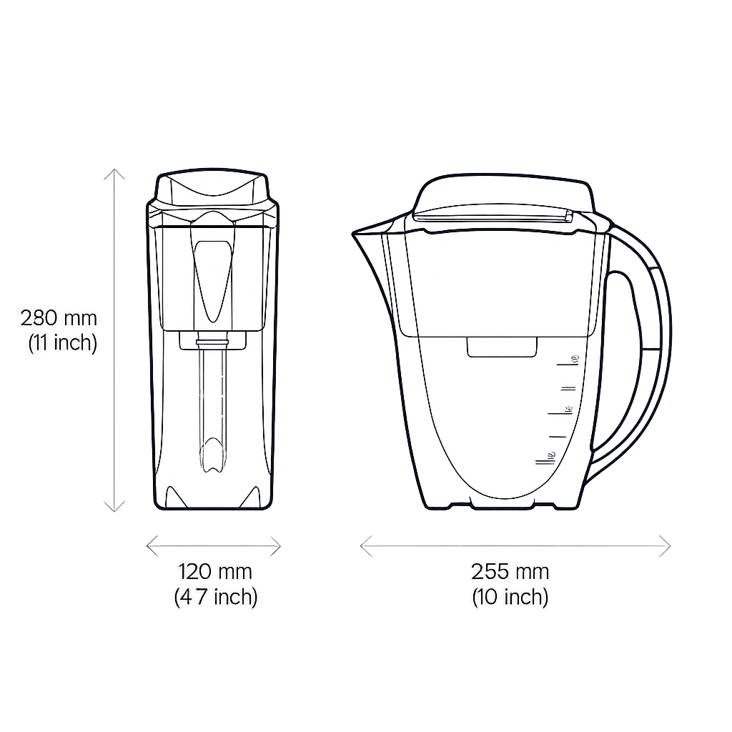 Kit AQUAPHOR J. SHMIDT 500 + cartuccia JS 500 | Caraffa filtrante smart con microfiltrazione fino a 1000 L