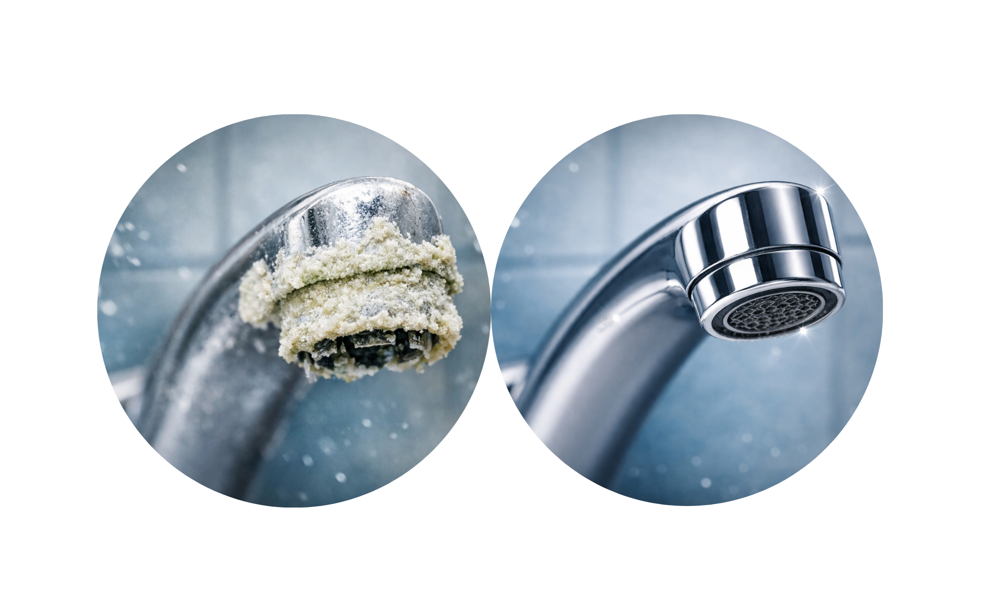 Confronto tra rubinetto con calcare e rubinetto pulito: effetto dell’acqua dura in casa
