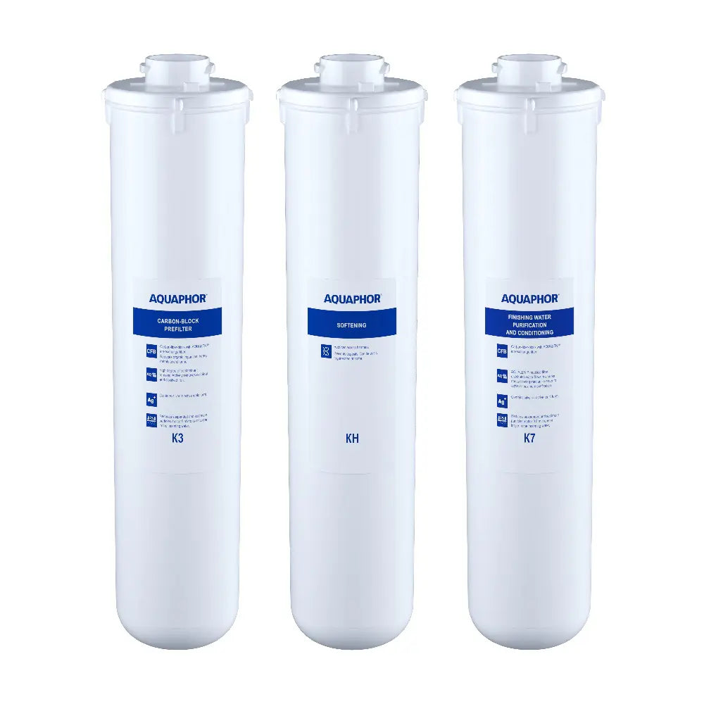 AQUAPHOR Crystal H – Depuratore Acqua Sottolavello Anticalcare con Set Ricambio K3 + KH + K7