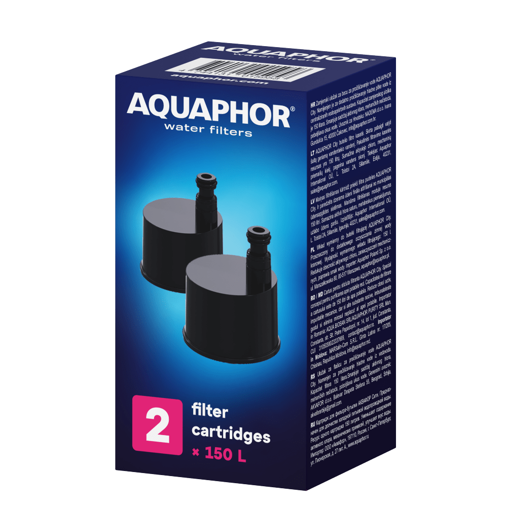 AQUAPHOR Bottle City Cartucce Filtranti di Ricambio con Carbone Attivo – 2 Pezzi | 150 L
