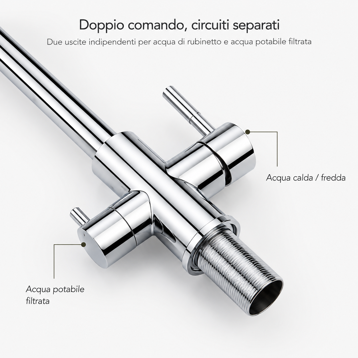 Rubinetto da cucina 3 vie AQUAPHOR C126 — acqua calda, fredda e filtrata