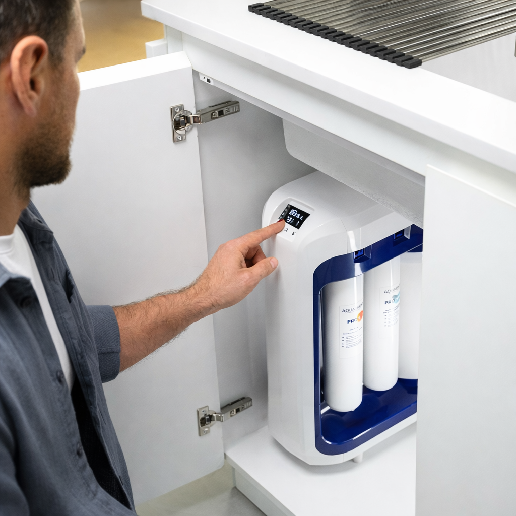 AQUAPHOR RO-202S Pro Sistema ad Osmosi Inversa Premium con Pompa Integrata e Controllo Digitale | 5 L | 380 L/giorno