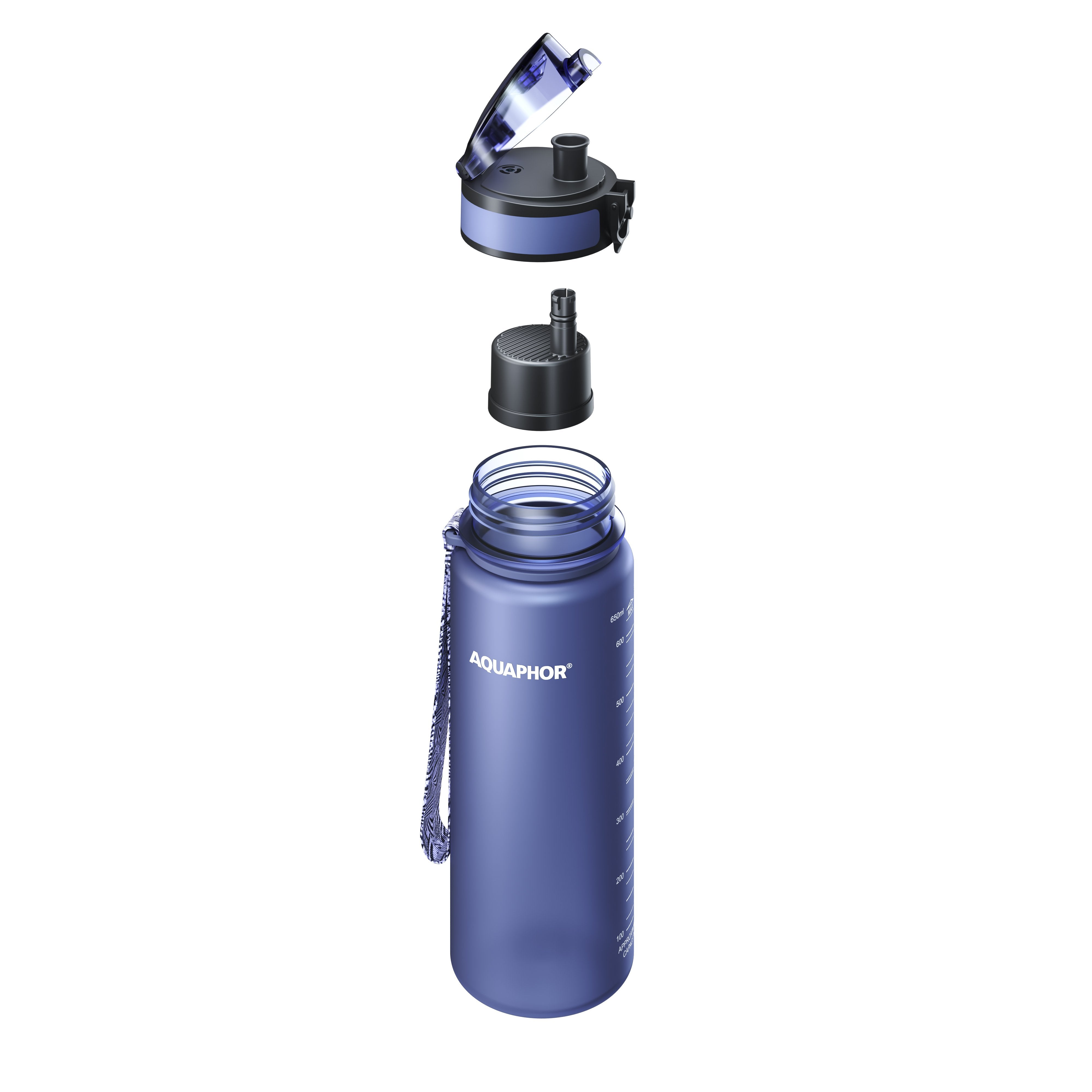 Kit AQUAPHOR City 0,65 L borraccia Filtrante con 3 Cartucce, fino a 450 L