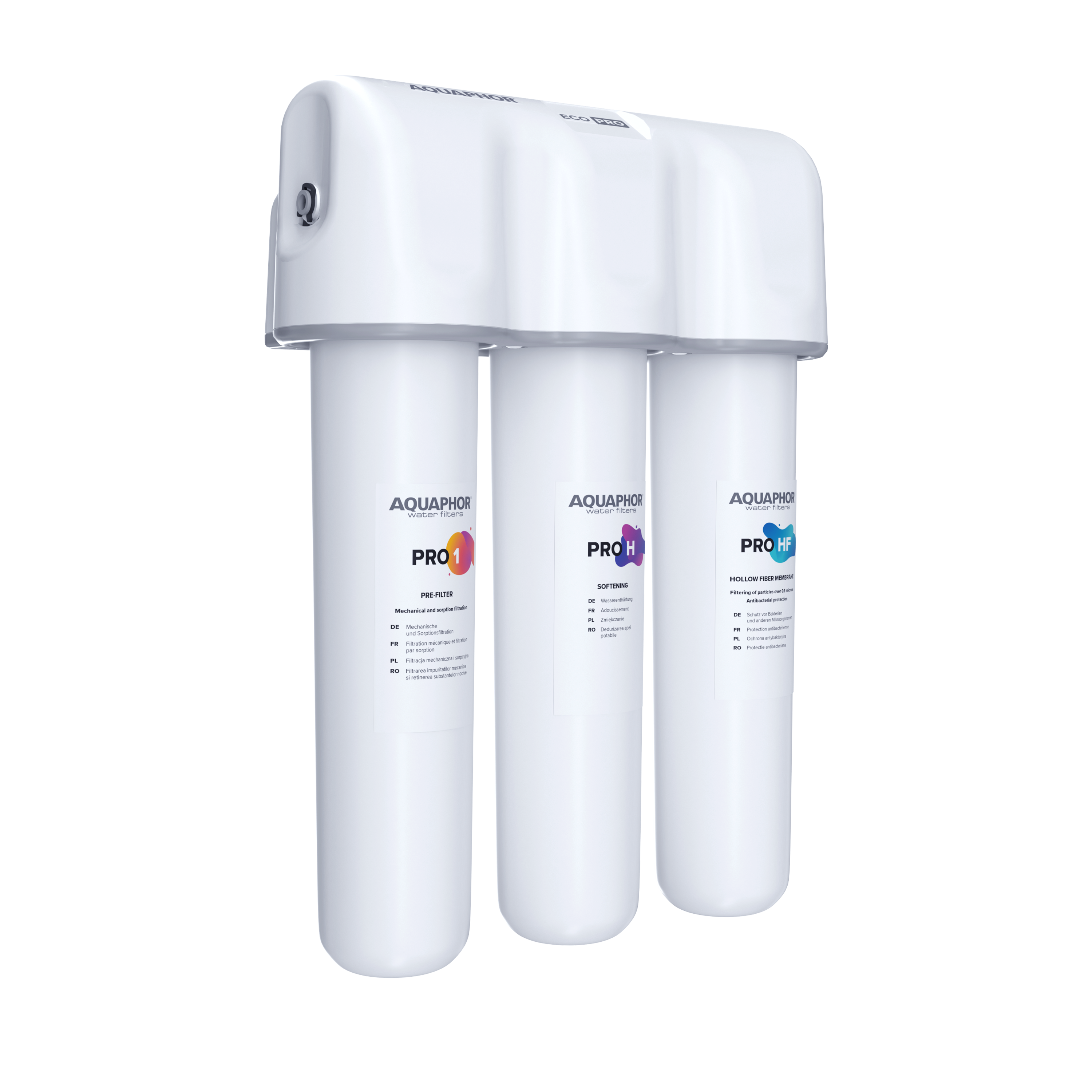 AQUAPHOR ECO H Pro Sistema Sottolavello Premium con Addolcimento e Protezione Antibatterica | 8000 L