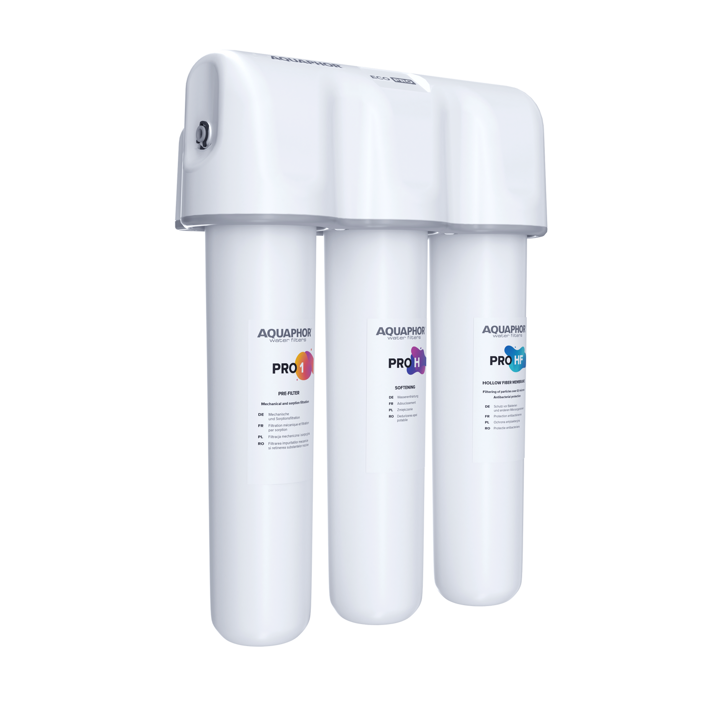 AQUAPHOR ECO H Pro Sistema Sottolavello Premium con Addolcimento e Protezione Antibatterica | 8000 L
