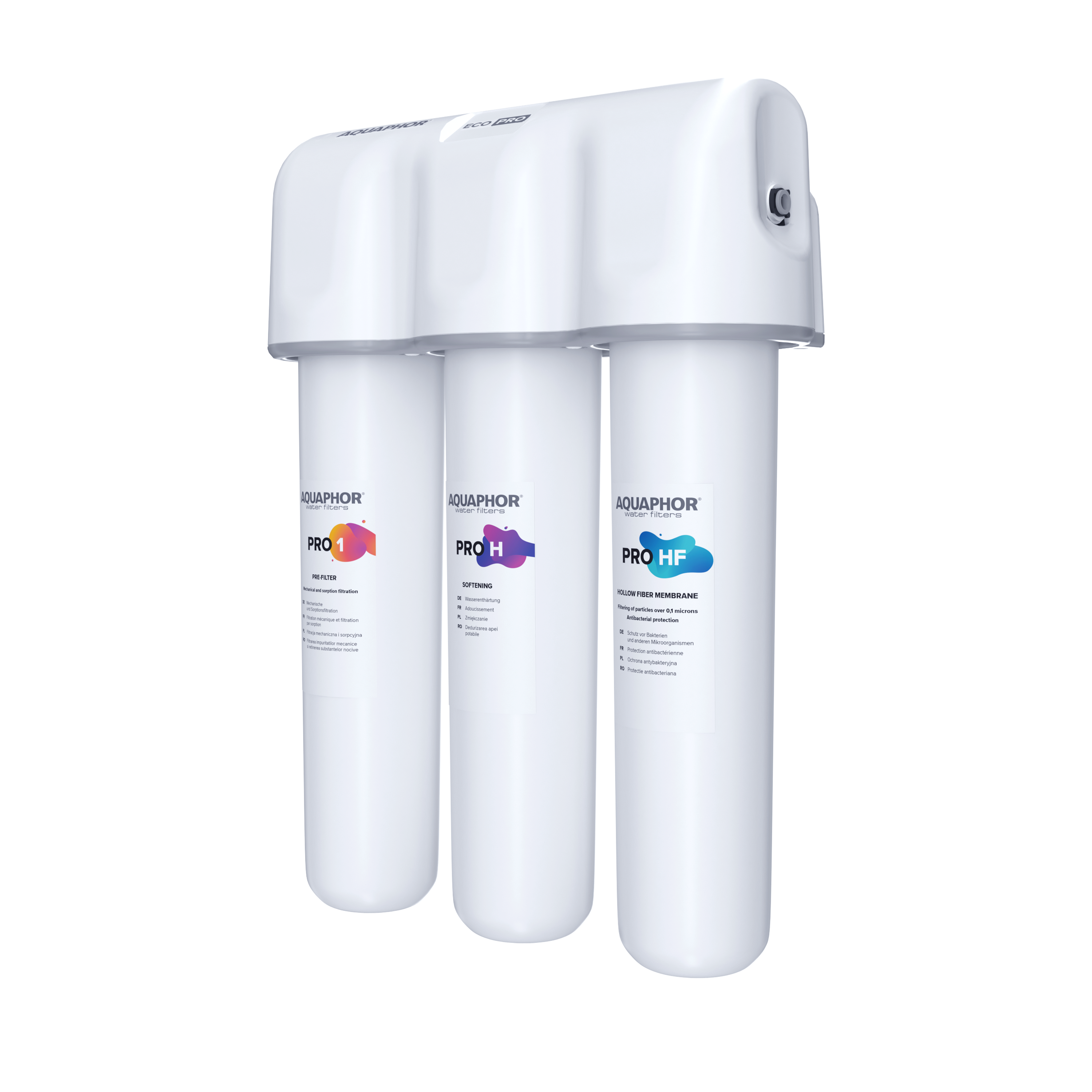 AQUAPHOR ECO H Pro Sistema Sottolavello Premium con Addolcimento e Protezione Antibatterica | 8000 L
