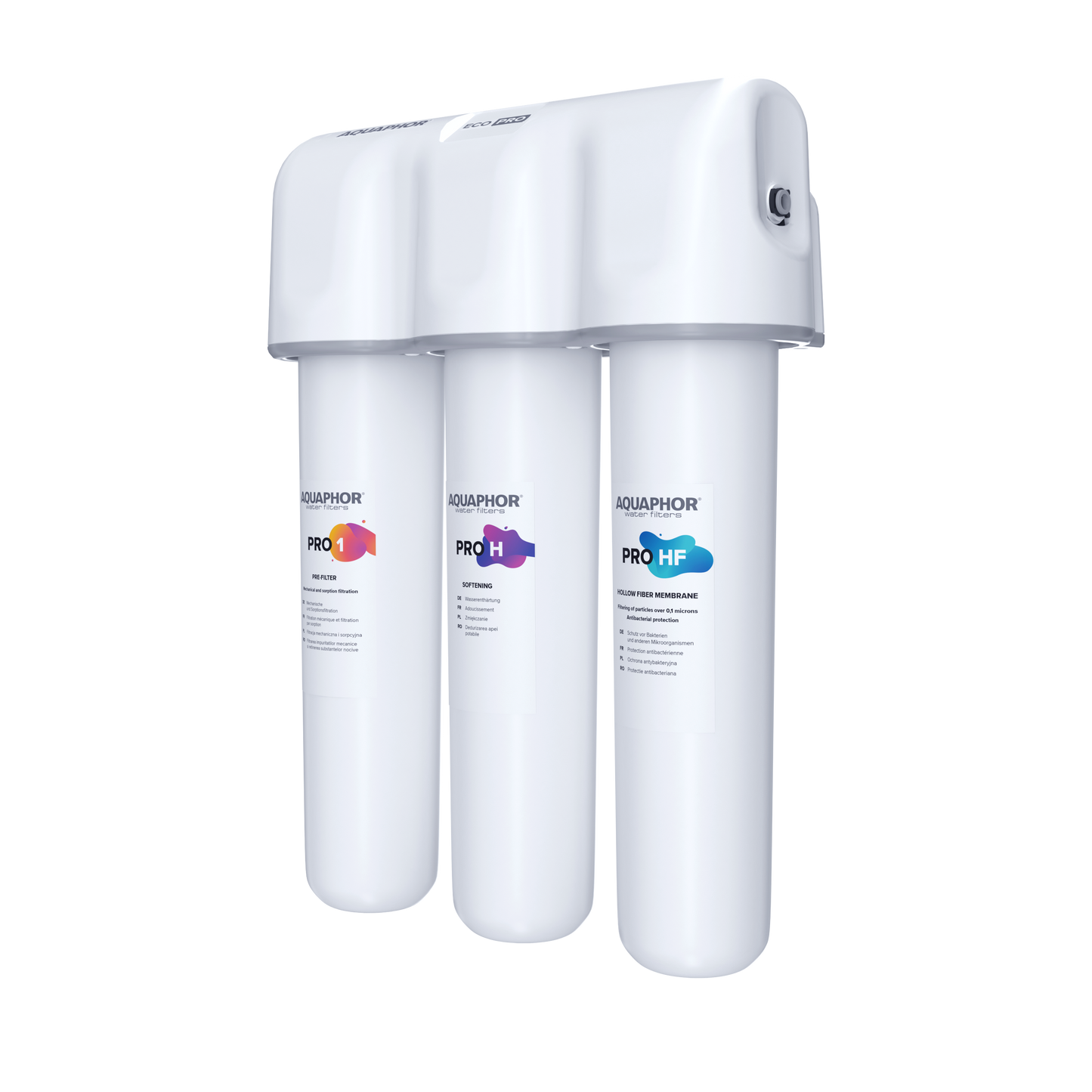 AQUAPHOR ECO H Pro Sistema Sottolavello Premium con Addolcimento e Protezione Antibatterica | 8000 L