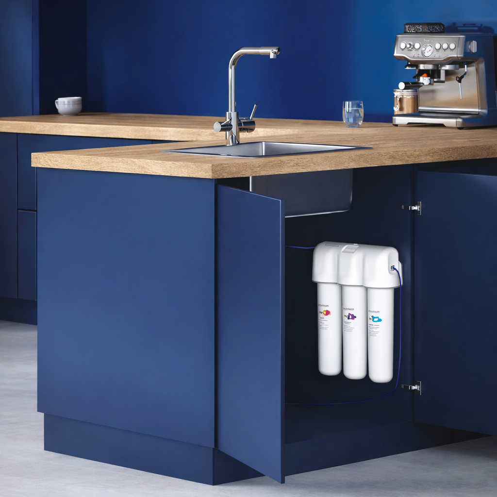 AQUAPHOR ECO H Pro Sistema Sottolavello Premium con Addolcimento e Protezione Antibatterica | 8000 L