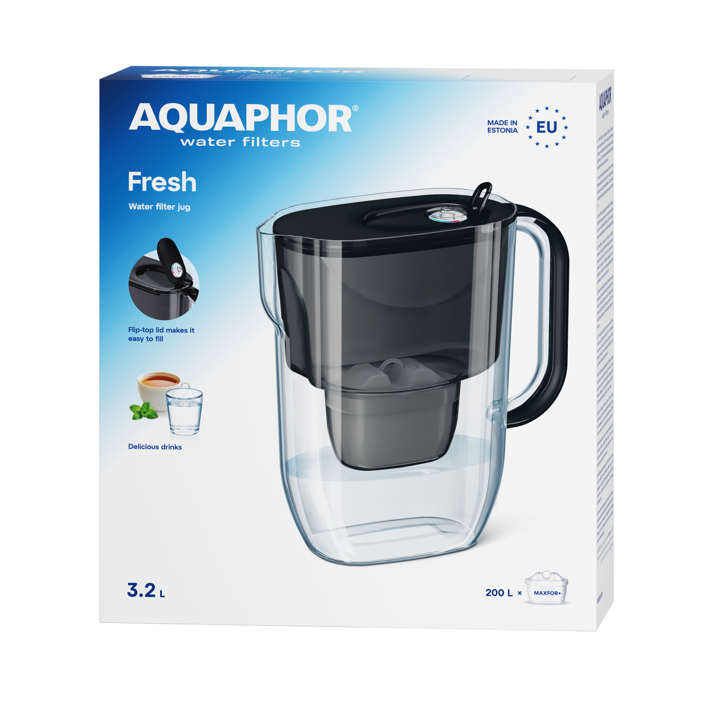 AQUAPHOR Fresh Maxfor+ Filter Jug 3.2 L | For Fridge Door | Filter Indicator