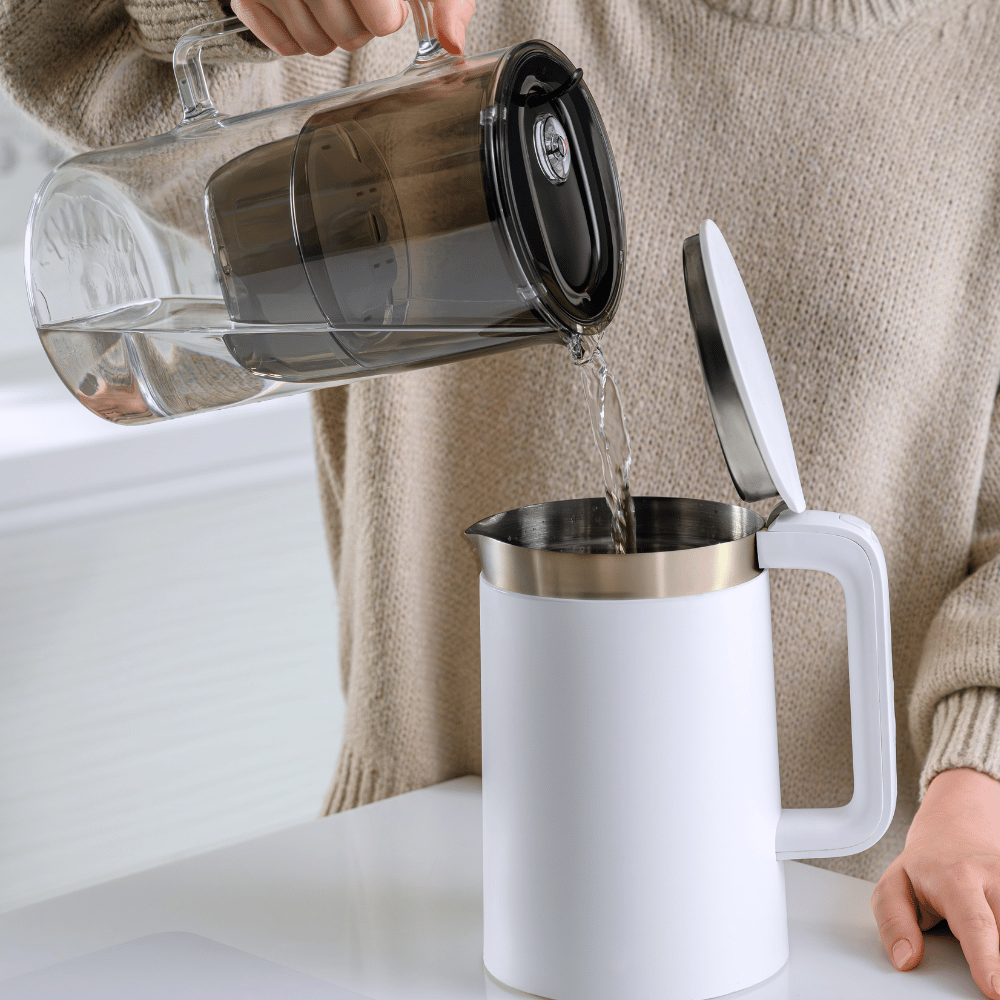 Caraffa filtrante in vetro nero AQUAPHOR Glass + 6 cartucce Maxfor+| Kit acqua filtrata fino a 1400 L