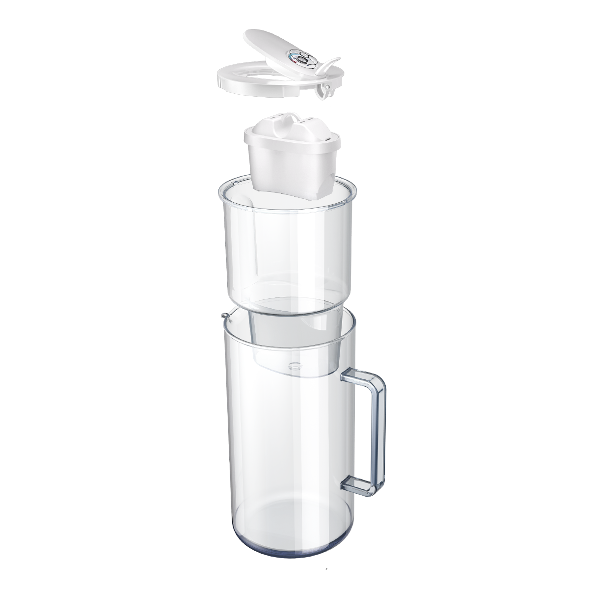 Caraffa filtrante in vetro bianco AQUAPHOR Glass + 6 cartucce Maxfor+Mg | Kit acqua filtrata al magnesio fino a 1400 L