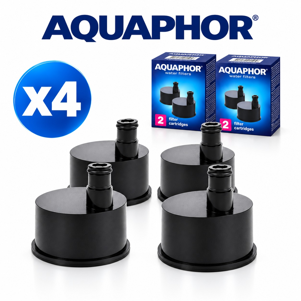 AQUAPHOR Bottle City Cartucce Filtranti di Ricambio con Carbone Attivo – 4 Pezzi | fino a 600 L