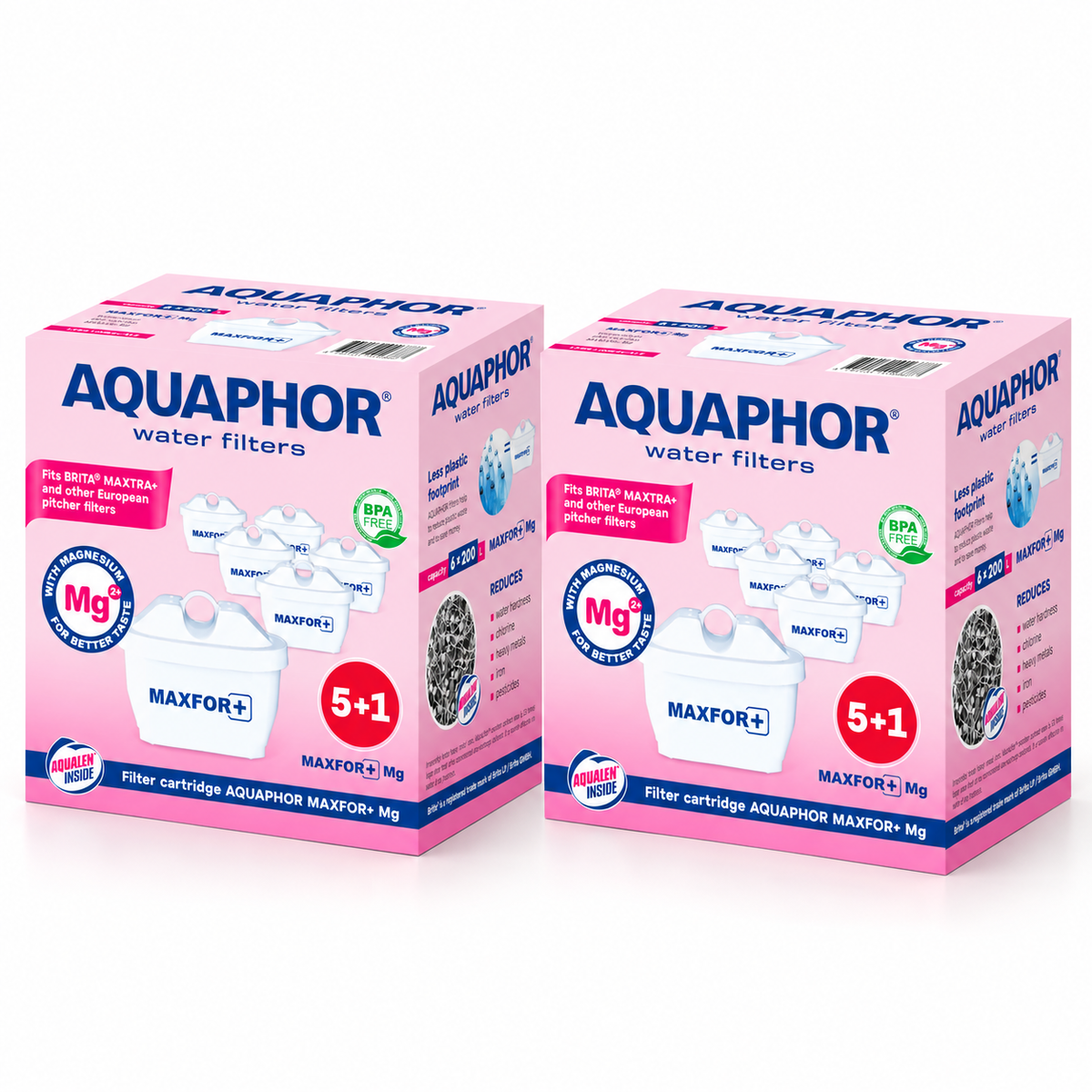 AQUAPHOR MAXFOR+ Mg Cartucce Filtranti Compatibili con Sistemi Tipo BRITA MAXTRA+. Confezione da 12 Pezzi.
