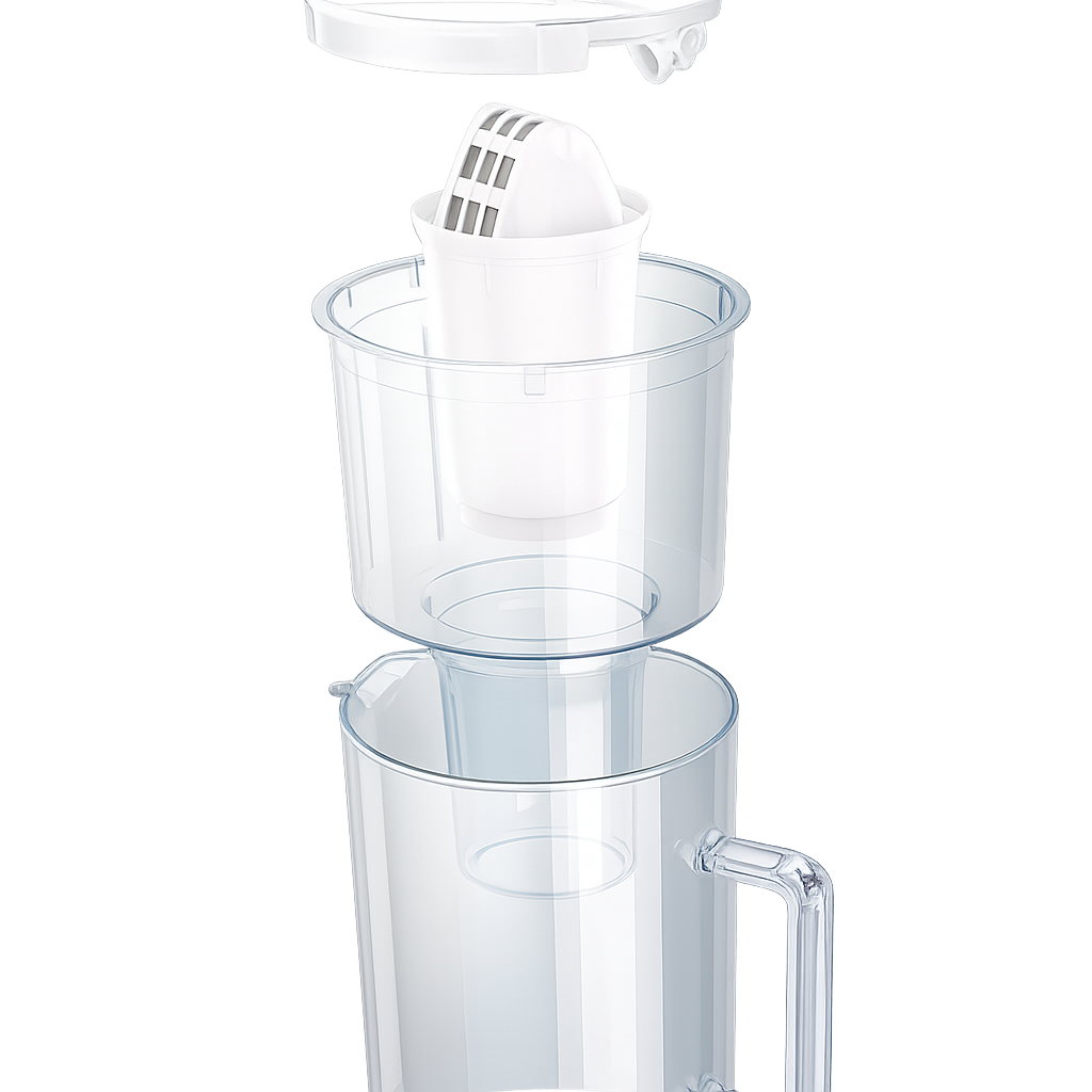 AQUAPHOR Nord Black Glass Filter Jug + 4 A5 cartridges | Filtered water kit up to 1750 L