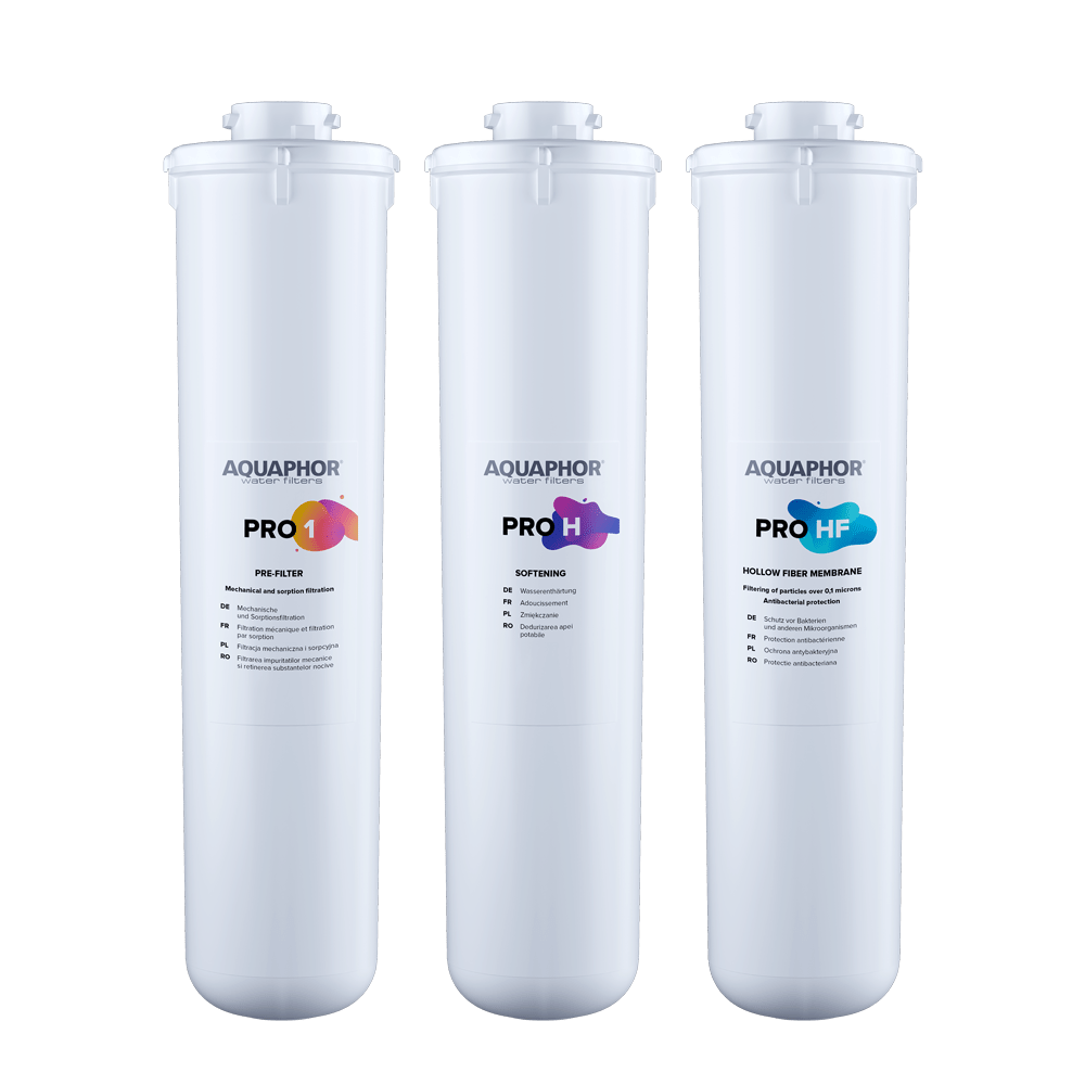 AQUAPHOR ECO H Pro Set di Ricambio – Pro1 + Pro H + Pro HF | Per Acqua Mediamente Dura