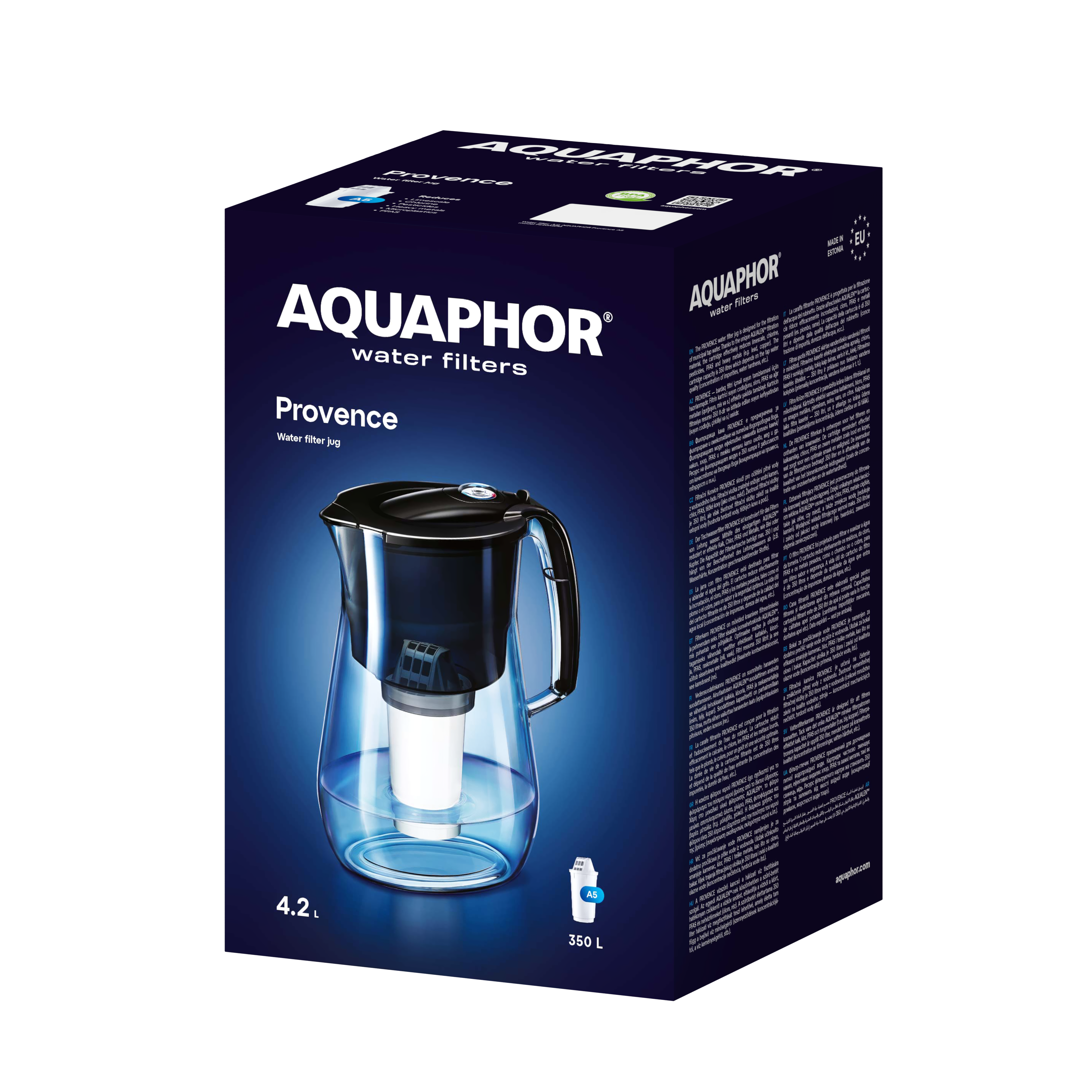 AQUAPHOR Provence A5 Caraffa Filtrante 4,2 L | Tritan™   Contatore Filtro | 350 L