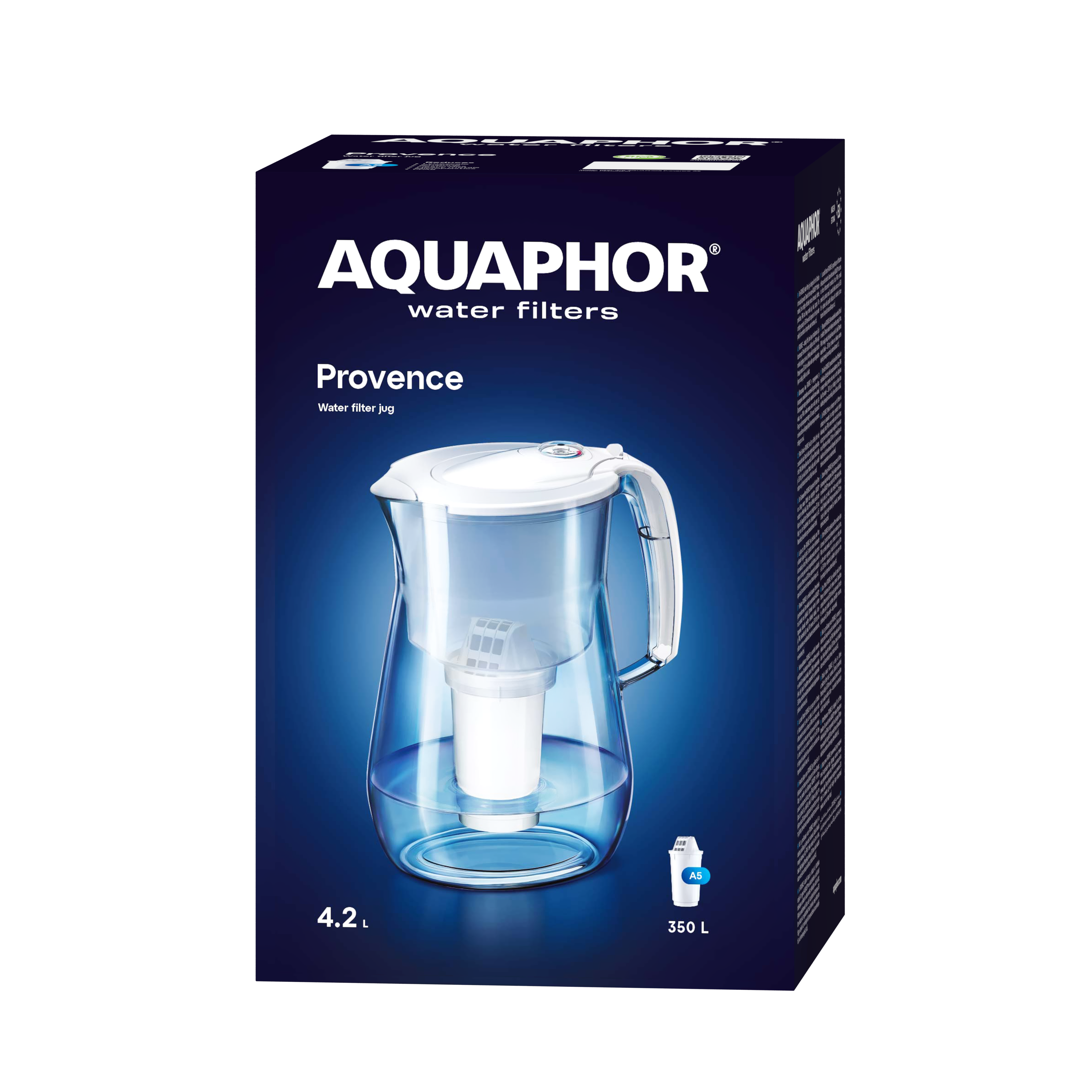 AQUAPHOR Provence A5 Caraffa Filtrante 4,2 L | Tritan™   Contatore Filtro | 350 L