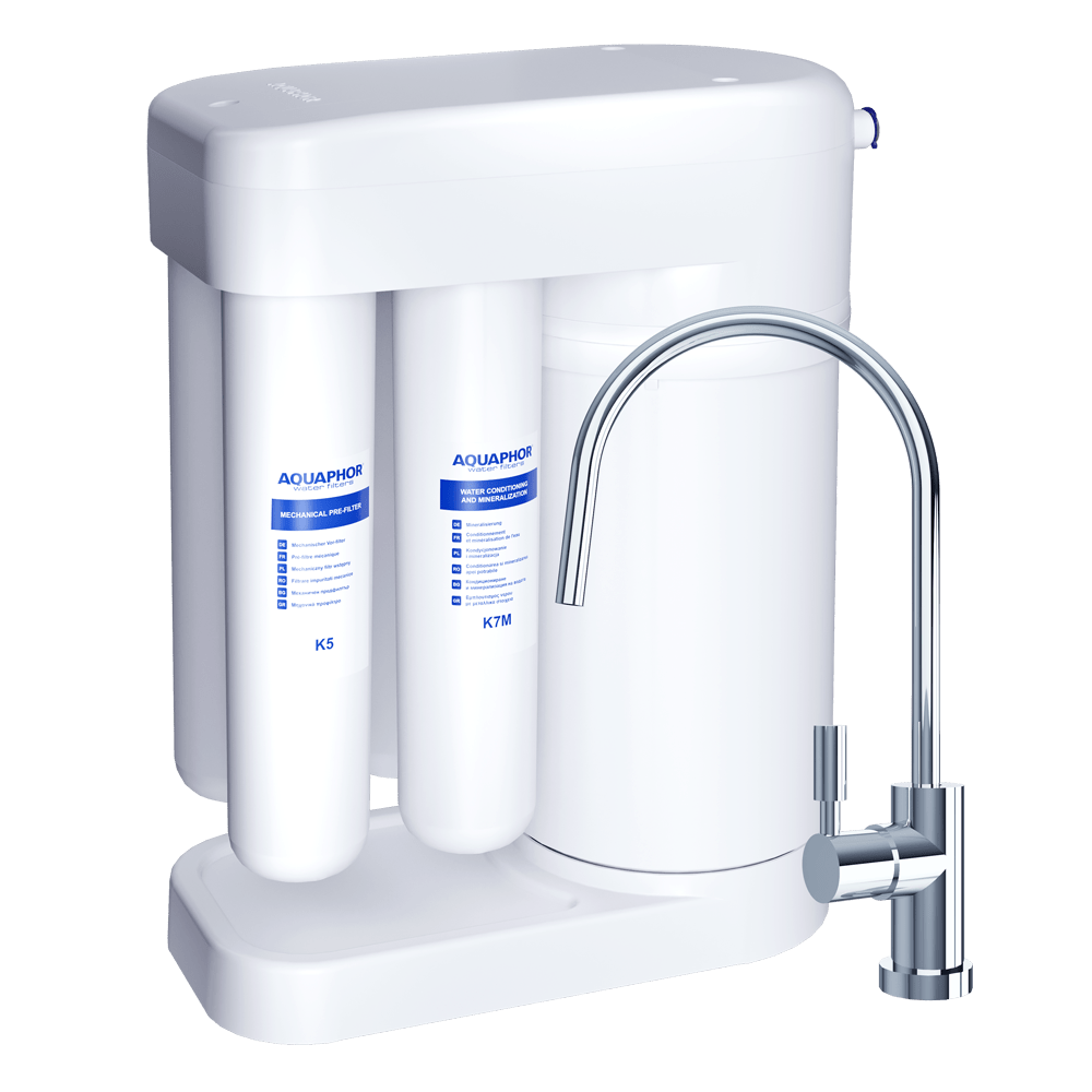 AQUAPHOR RO-101S Sistema ad Osmosi Inversa Compatto 5 L | 190 L/giorno | Acqua Pura per Bere e Cucina