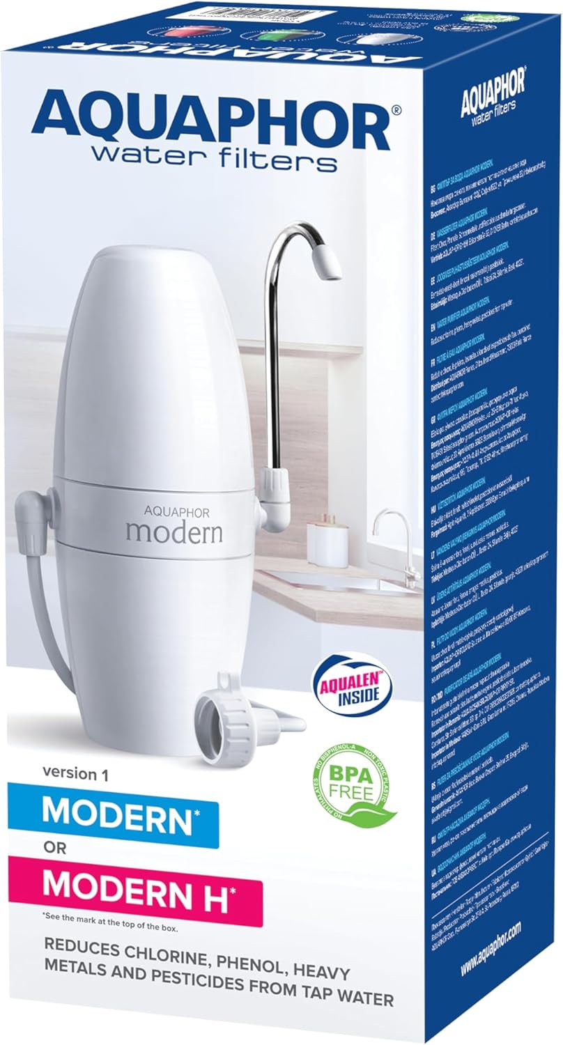AQUAPHOR Modern H Filtro da Rubinetto per Acqua Potabile | 1000 L | Con Deviatore