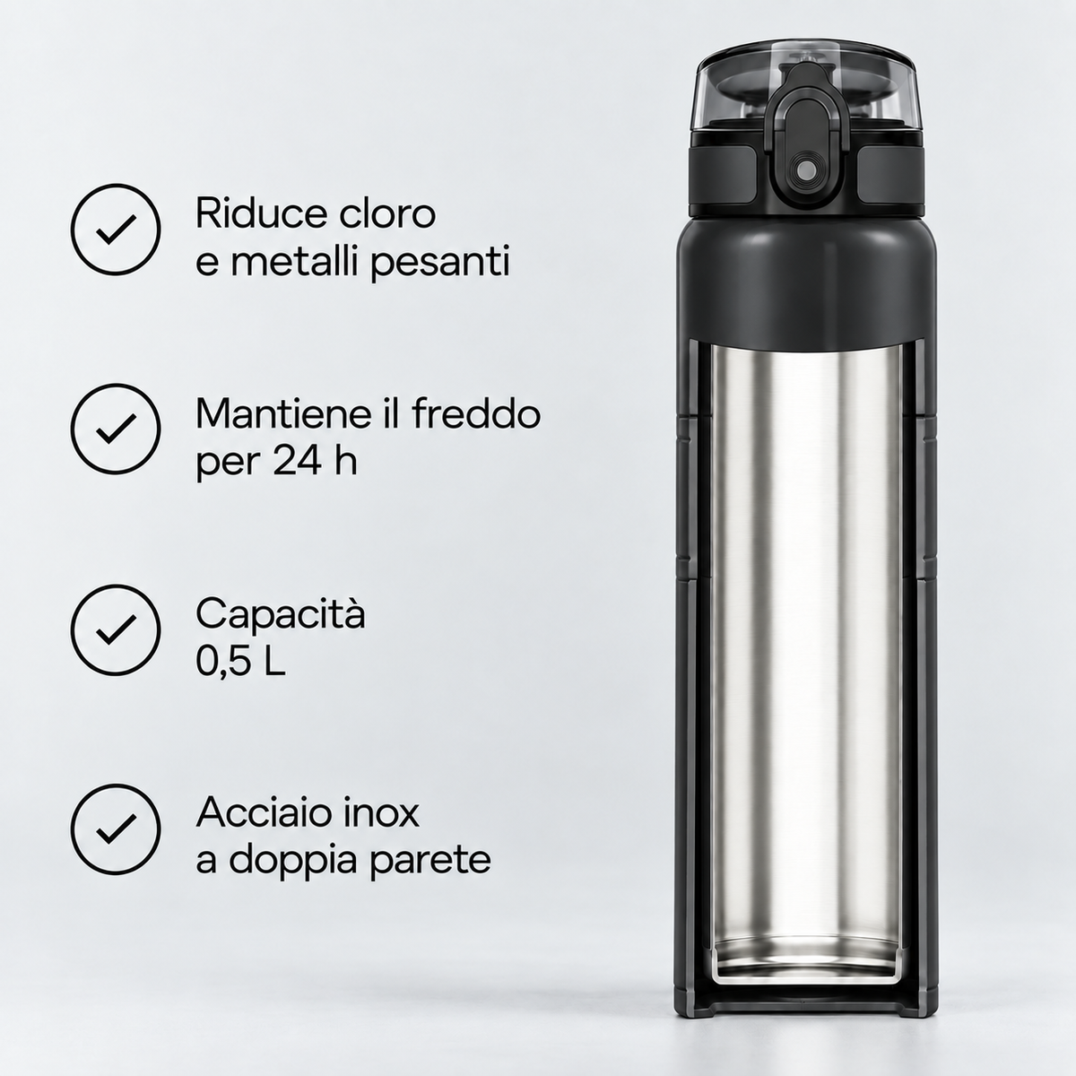 Kit AQUAPHOR City Cool 0,5 L borraccia Filtrante con 3 Cartucce, fino a 450 L (копия)