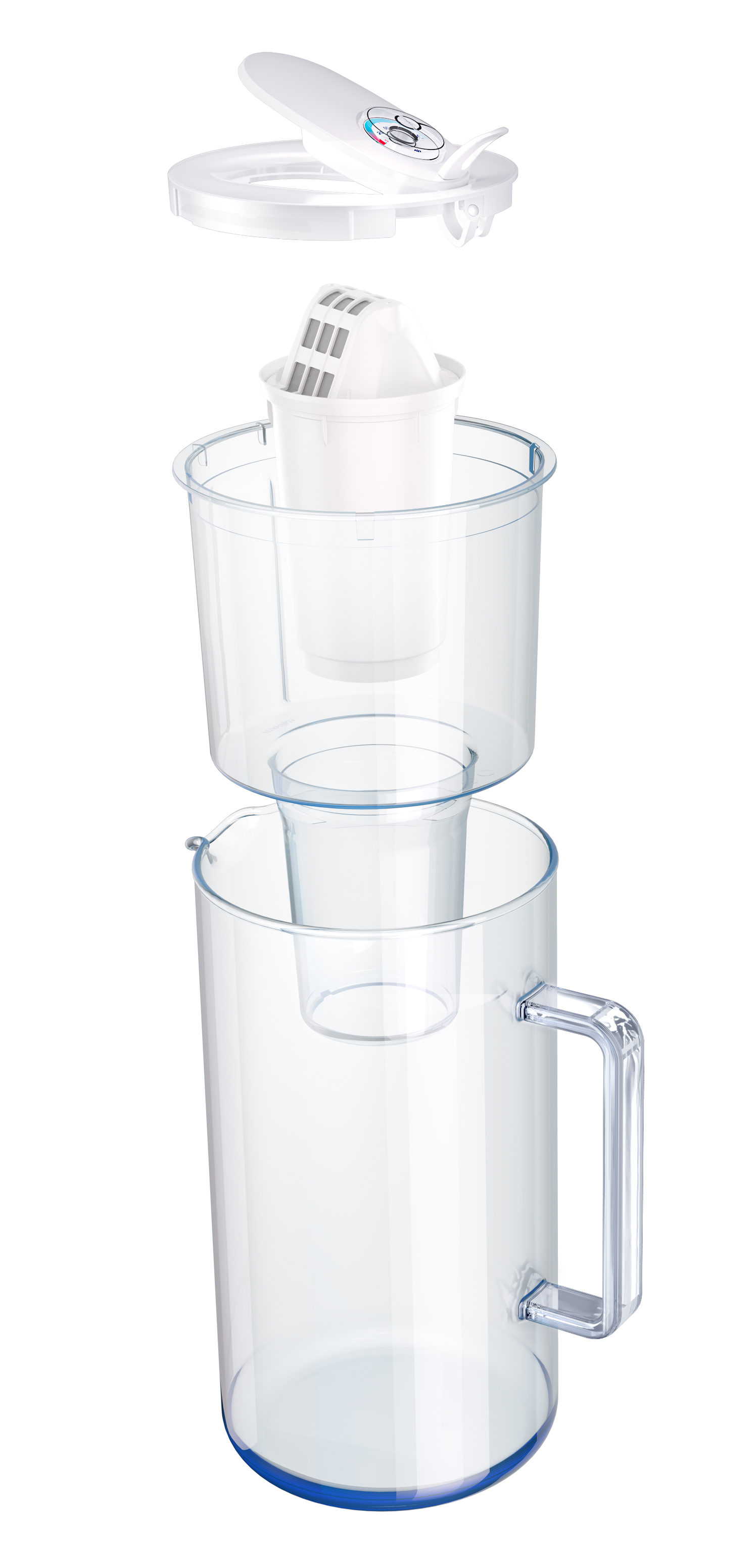 AQUAPHOR Nord A5 Caraffa Filtrante in Vetro 2,5 L | Contatore Filtro | 350 L | Design Premium