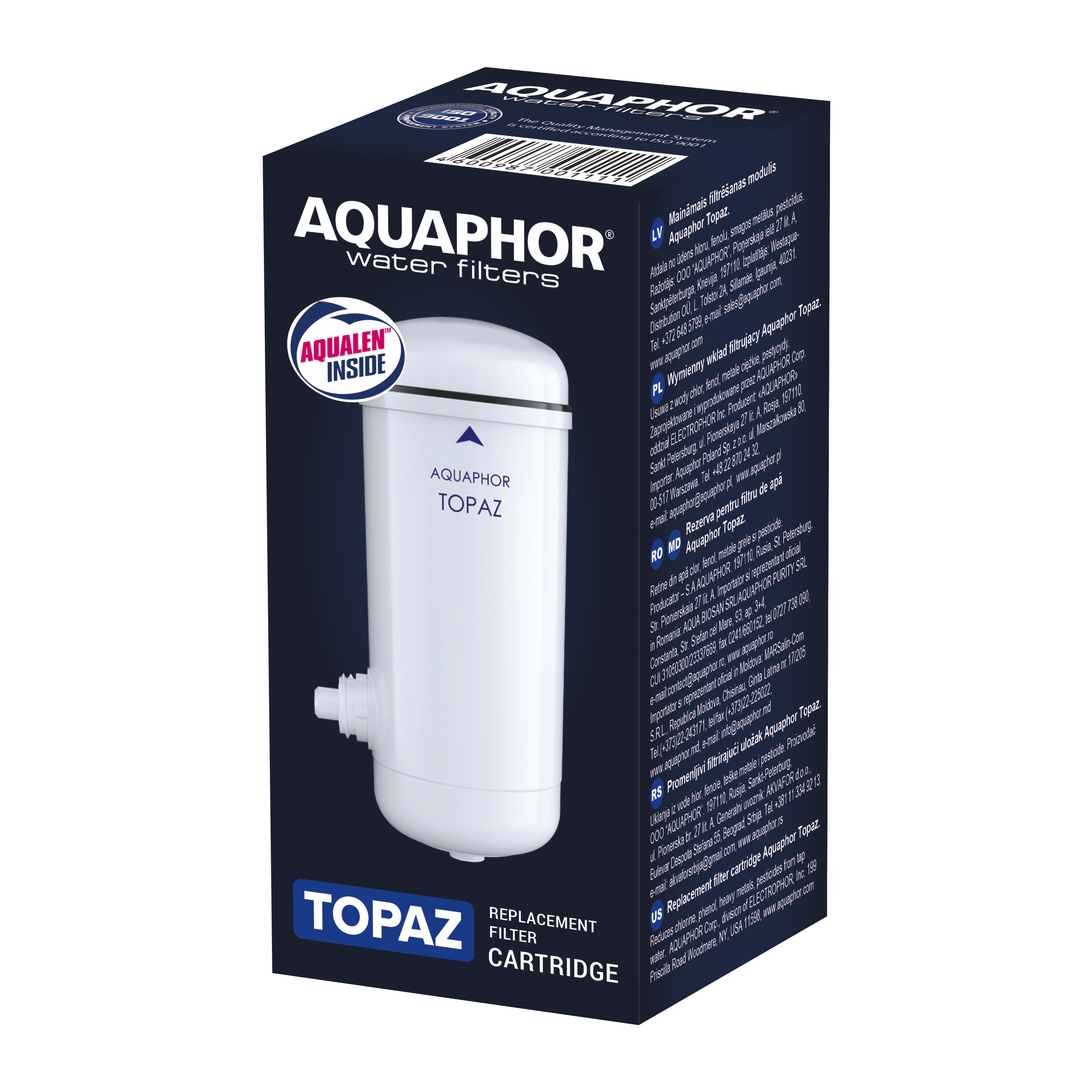 AQUAPHOR Topaz Replacement Filter Cartridge for Tap Filter – 750 L | Reduces Chlorine and Heavy Metals