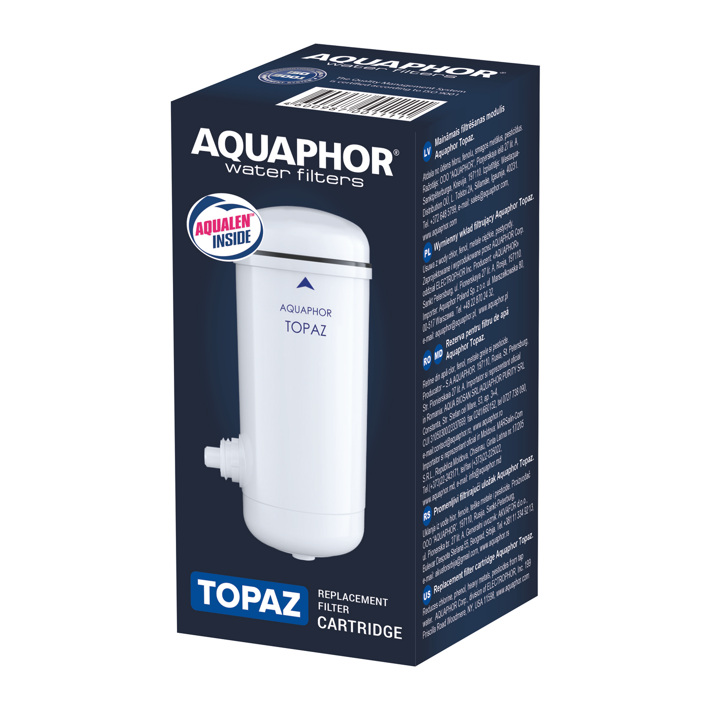 AQUAPHOR Topaz Replacement Filter Cartridge for Tap Filter – 750 L | Reduces Chlorine and Heavy Metals