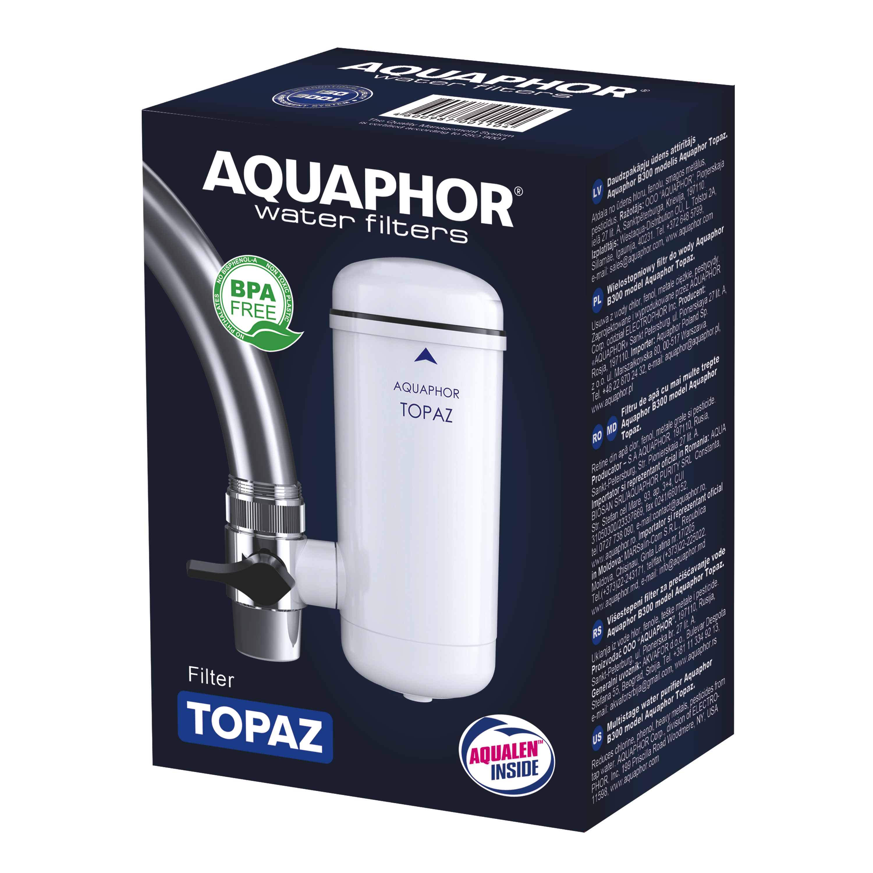 AQUAPHOR Topaz Filtro da Rubinetto Compatto per Acqua Potabile | 750 L